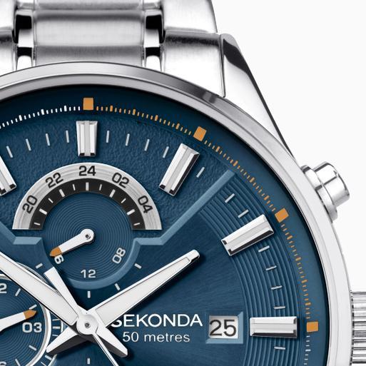 Sekonda Mens Dress Watch 1839 Round 44mm Stainless Steel